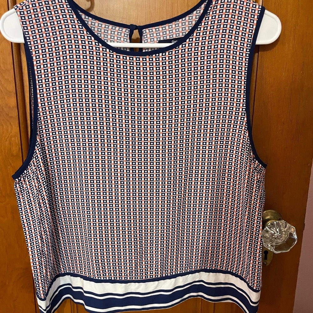 Gap Tank/Blouse- Navy, Orange, and White